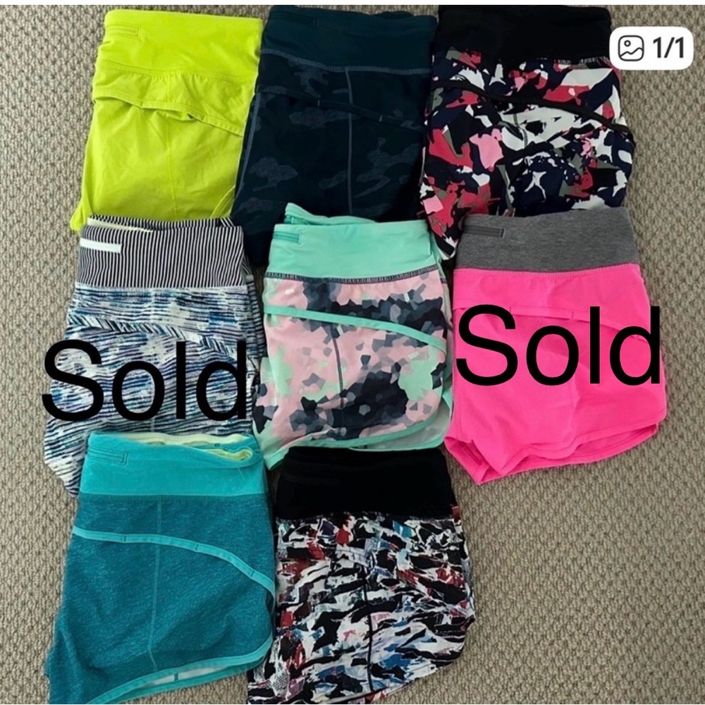 Lululemon Speed shorts 

2.5" Low Rise